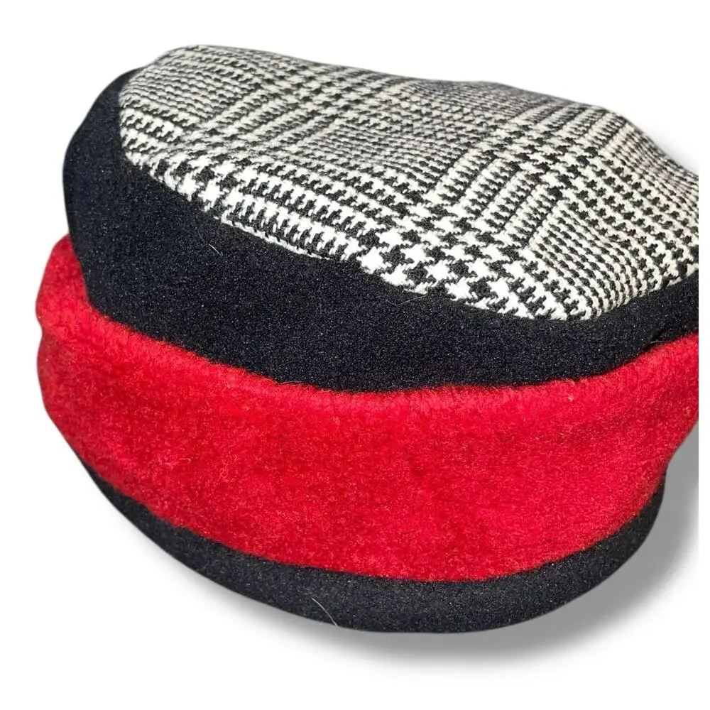 LipGloss Productions Suzy Peabody Tall Fleece Beanie Pillbox Hat Polartec Red